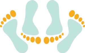 Illustratie van voeten als symbool voor seks.